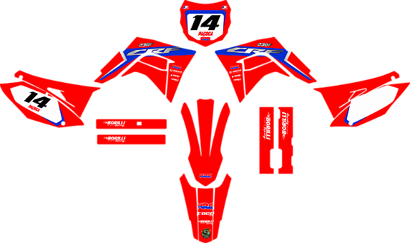 KIT ADESIVOS GRAFICOS CRF230 AMX PREMIUM ORIGINAL