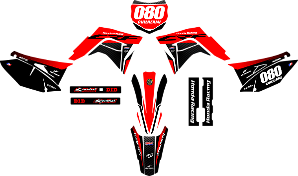KIT ADESIVOS GRAFICOS CRF230 AMX PREMIUM RED BLACK