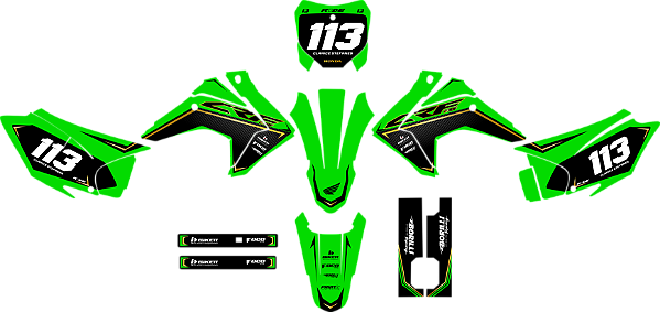 KIT ADESIVOS GRAFICOS CRF230 2015 GREEN LIMON