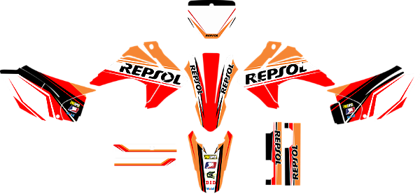 KIT ADESIVOS GRAFICOS CRF230 2015 REPSOL