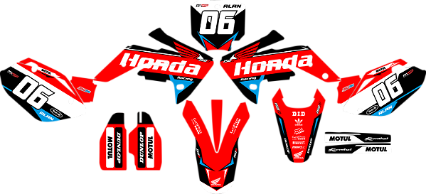 KIT ADESIVOS GRAFICOS CRF250 450 IMPORTADA TODAS WING