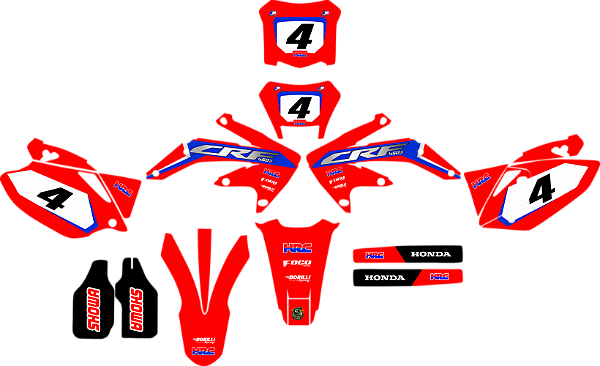 KIT ADESIVOS GRAFICOS CRF250 450 IMPORTADA TODAS ORIGINAL RED