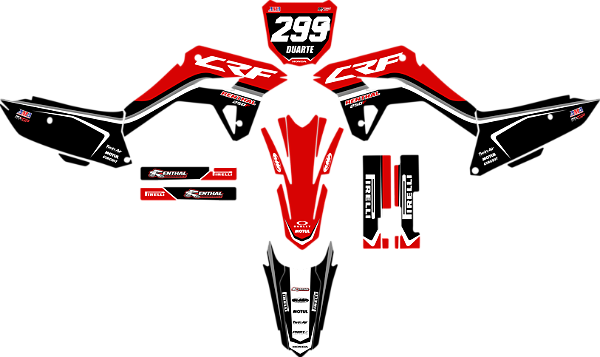 KIT ADESIVOS GRAFICOS CRF250F AMX F21 BRAVE