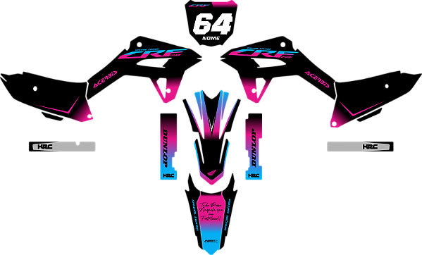 KIT ADESIVOS GRAFICOS CRF250F AMX F21 DEGRADE ROSA