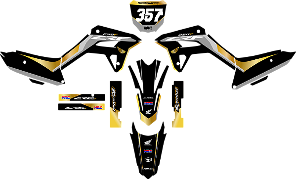 KIT ADESIVOS GRAFICOS CRF250F AMX F21 POLAKO GOLD