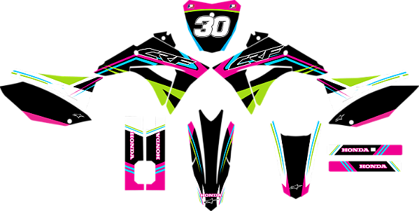 KIT ADESIVOS GRAFICOS CRF230F BIKER EL1TE NEXT COLOR PINK