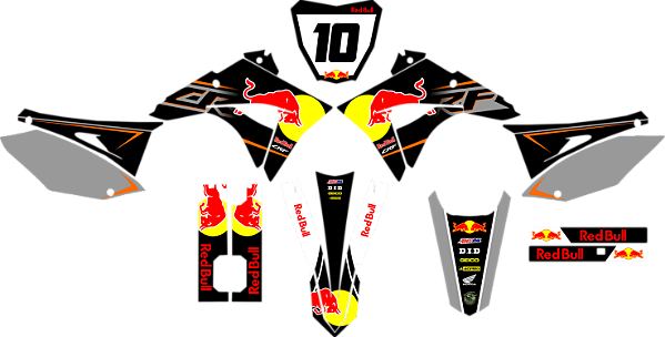 KIT ADESIVOS GRAFICOS CRF230F BIKER EL1TE NEXT DEGRADE REDBULL