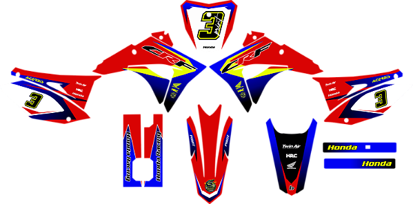KIT ADESIVOS GRAFICOS CRF230F BIKER EL1TE NEXT PRINT