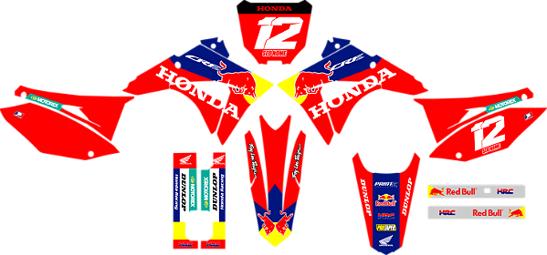 KIT ADESIVOS GRAFICOS CRF230F BIKER EL1TE NEXT REDBULL TROY