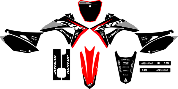 KIT ADESIVOS GRAFICOS CRF230F BIKER EL1TE NEXT RIDE RED