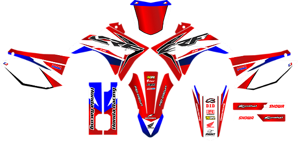 KIT ADESIVOS GRAFICOS CRF230F BIKER EL1TE NEXT SANGUE