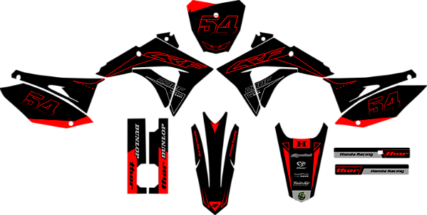 KIT ADESIVOS GRAFICOS CRF230F BIKER EL1TE NEXT TD QUE DA RED