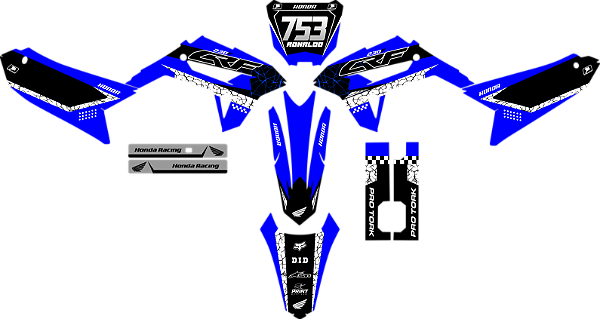 KIT ADESIVOS GRAFICOS CRF230F BIKER R1DE CRACKELADO