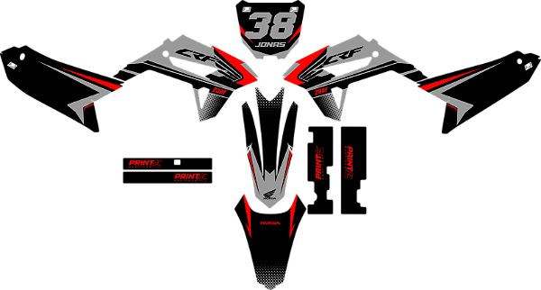 KIT ADESIVOS GRAFICOS CRF230F BIKER R1DE JONAS