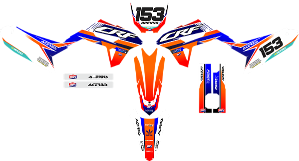 KIT ADESIVOS GRAFICOS CRF230F BIKER R1DE ORANGE ACERBIS