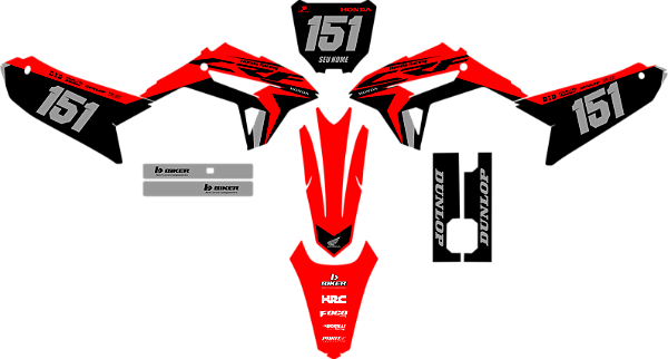KIT ADESIVOS GRAFICOS CRF230F BIKER R1DE RISCO