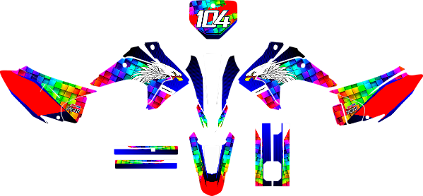 KIT ADESIVOS GRAFICOS CRF230 2015 AGUIA COLOR