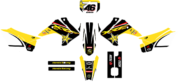 KIT ADESIVOS GRAFICOS CRF230 2015 AMARELO DRM