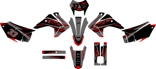 KIT ADESIVOS GRAFICOS CRF230 2015 GRAY PLASTIC