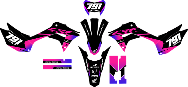 KIT ADESIVOS GRAFICOS CRF250f Original ROSA PURPLE