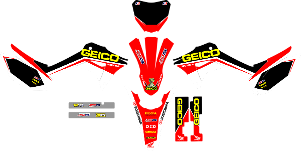KIT ADESIVOS GRAFICOS CRF250f Original GEICO