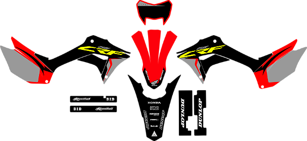 KIT ADESIVOS GRAFICOS CRF250f Original GRAY NEON