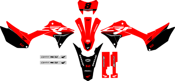KIT ADESIVOS GRAFICOS CRF250f Original RED CANVAS