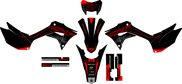 KIT ADESIVOS GRAFICOS CRF250f Original TQD RED