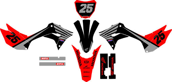 KIT ADESIVOS GRAFICOS CRF250f Original WING GREY
