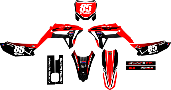 KIT ADESIVOS GRAFICOS CRF230F BIKER ACTION 4CTION PRO