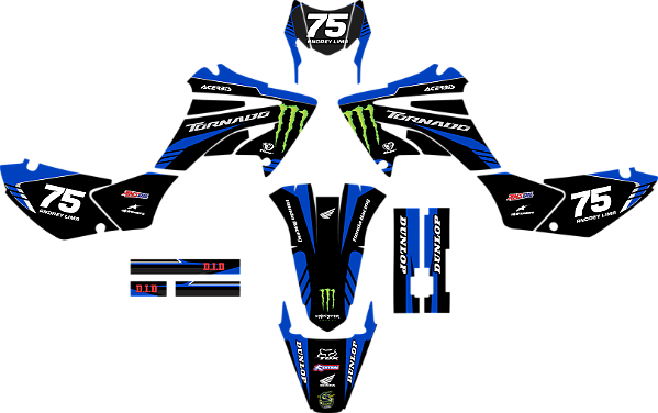 KIT ADESIVOS GRAFICOS HONDA TORNADO 250 MONSTER