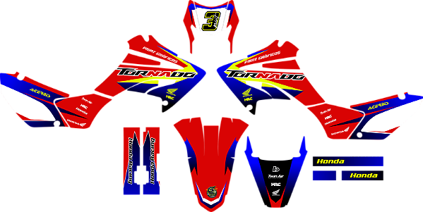 KIT ADESIVOS GRAFICOS HONDA TORNADO 250 BLUE LIMON