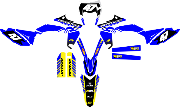 KIT ADESIVOS GRAFICOS SHERCO TODAS BLUE