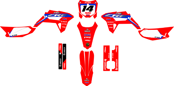 KIT ADESIVOS GRAFICOS CRF230F BIKER ACTION ORIGINAL CRF