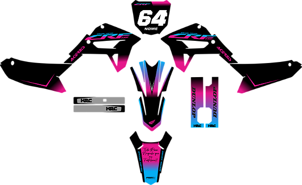 KIT ADESIVOS GRAFICOS CRF230F AMX F21 DEGRADE ROSA