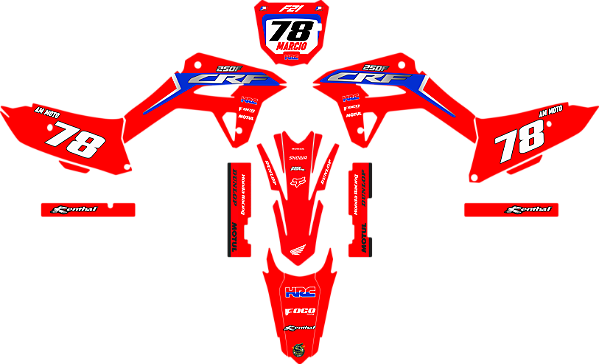 KIT ADESIVOS GRAFICOS CRF250F AMX F21 ORIGINAL