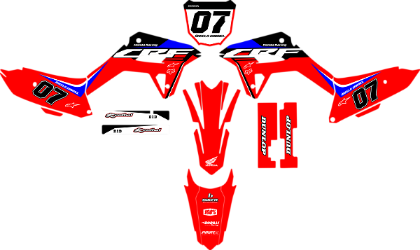 KIT ADESIVOS GRAFICOS CRF250F AMX F21 PIEKA