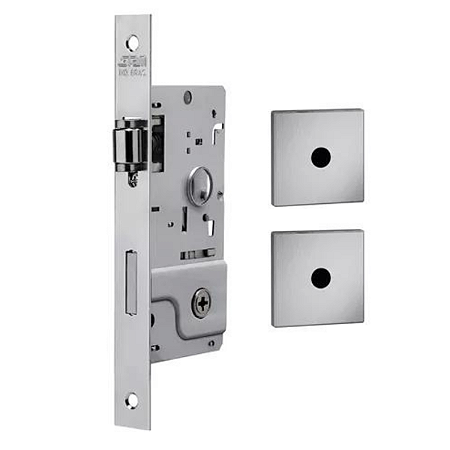 FECHADURA STAM 800 PIVOTANTE ROLETE TETRA, ROSETA QUADRADA ESCOVADO