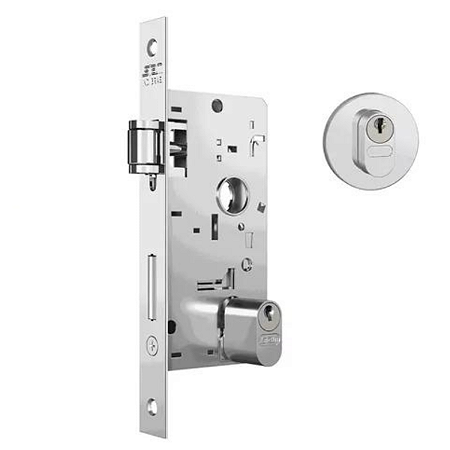 FECHADURA STAM 803 PIVOTANTE ROLETE, ROSETA REDONDA CROMADA
