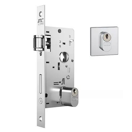 FECHADURA STAM 803 PIVOTANTE ROLETE, ROSETA QUADRADA CROMADA