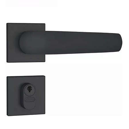 FECHADURA STAM 803/09 EXTERNA, ROSETA QUADRADA PRETO FOSCO