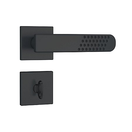 FECHADURA STAM 823/21 BANHEIRO ROSETA QUADRADA PRETO FOSCO