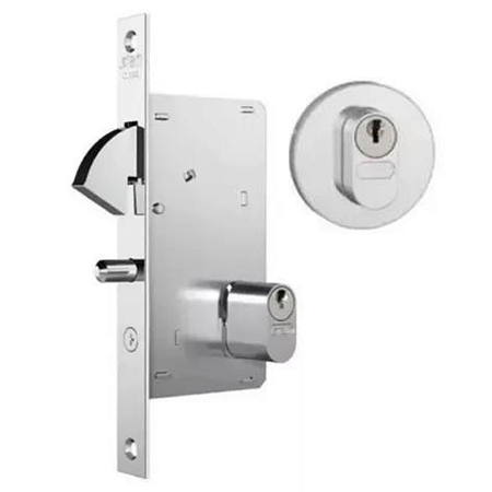 FECHADURA STAM 950 PORTA DE CORRER EXTERNA, ROSETA REDONDA CROMADA