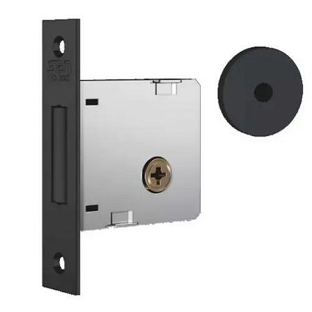 FECHADURA STAM 1004 (SIMPLES) ROSETA REDONDA PRETO FOSCO