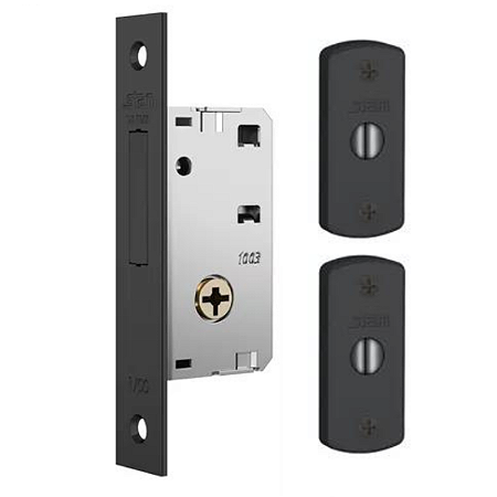 FECHADURA STAM 1003 TETRA (SIMPLES) ROSETA RETANGULAR PRETA