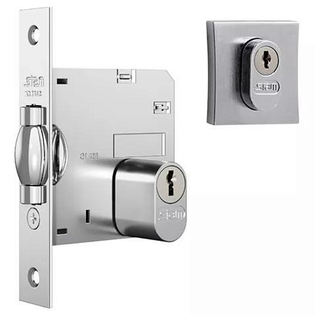 FECHADURA STAM 1005 PIVOTANTE, ROLETE, ROSETA QUADRADA ESCOVADA