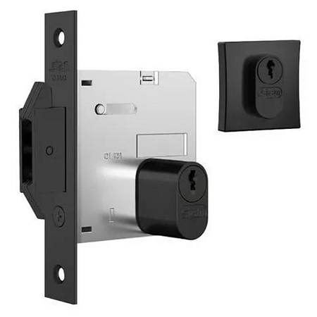 FECHADURA STAM 1006 PORTA DE CORRER, ROSETA QUADRADA BLACK
