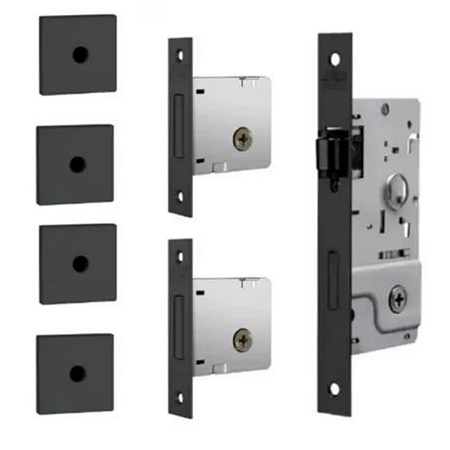 FECHADURA STAM KIT 800 PIVOTANTE ROLETE TETRA, ROSETA QUADRADA PRETA