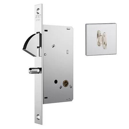 FECHADURA STAM 950 PORTA DE CORRER BANHEIRO, ROSETA QUADRADA CROMADA