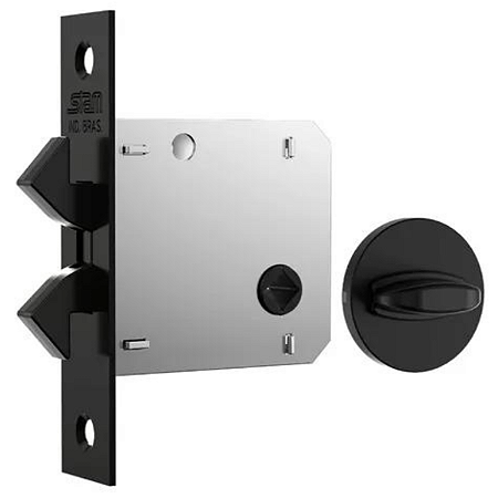 FECHADURA STAM 1006 PORTA DE CORRER, BANHEIRO ROSETA REDONDA PRETO